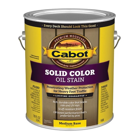 Cabot Solid Color Oil Stain Solid Tintable Medium Base Oil-Based Alkyd Deck Stain 1 gal 140.0001608.007